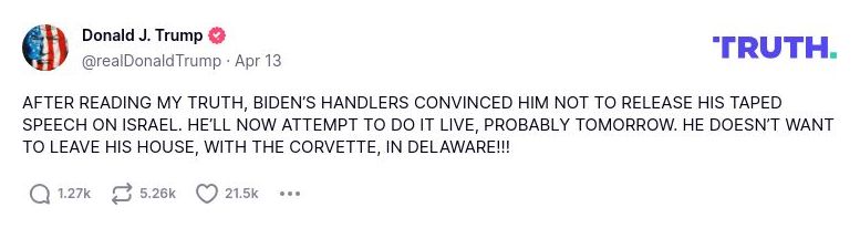 Post preview from Donald Trump