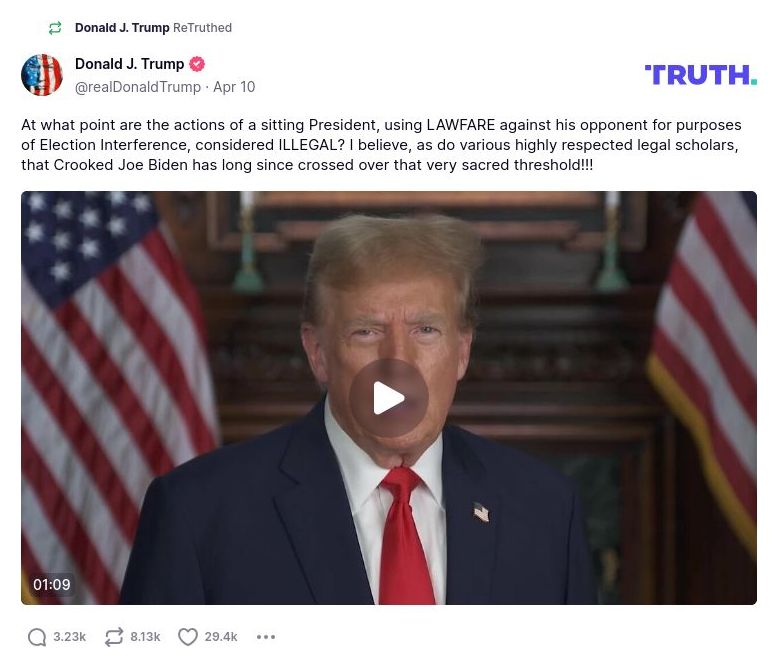 Post image from Donald Trump