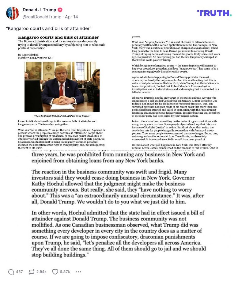 Post image from Donald Trump