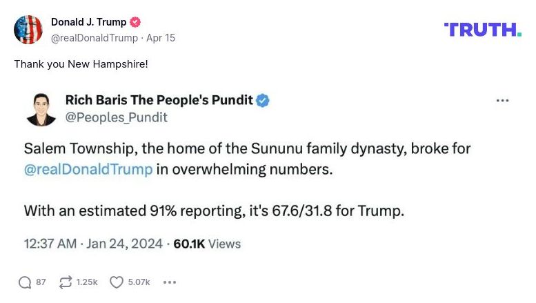 Post image from Donald Trump