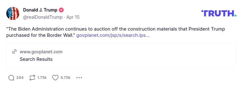 Post image from Donald Trump