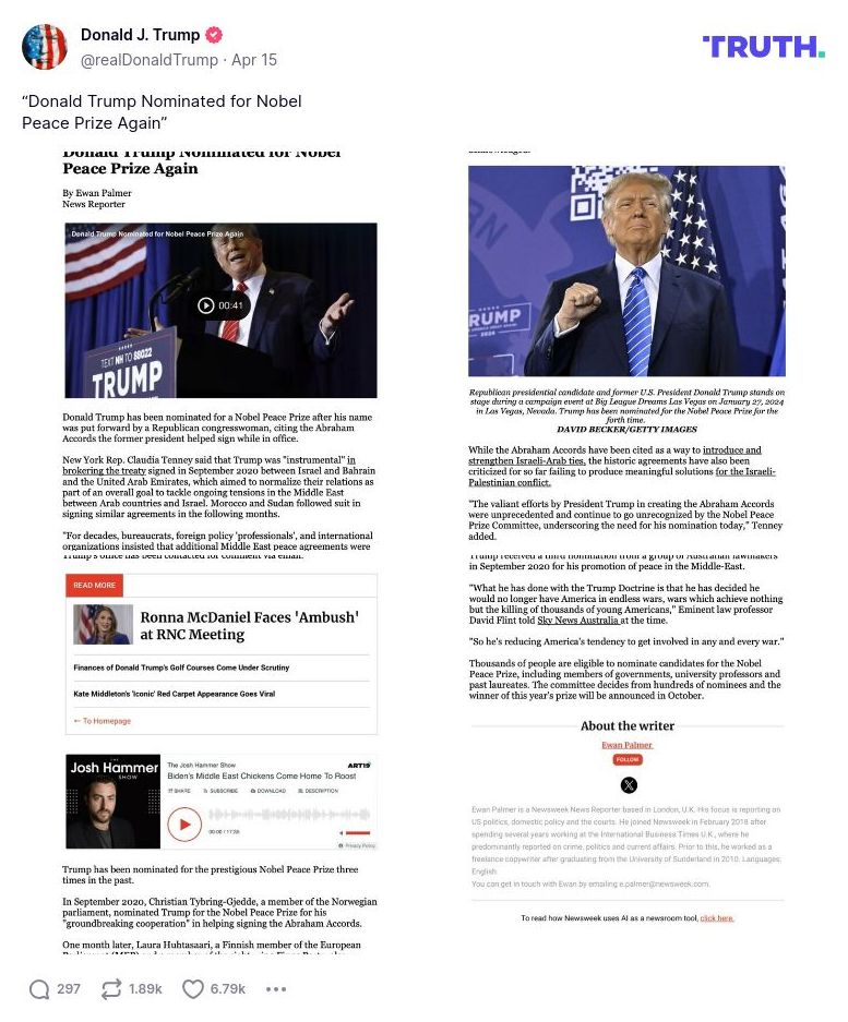 Post image from Donald Trump