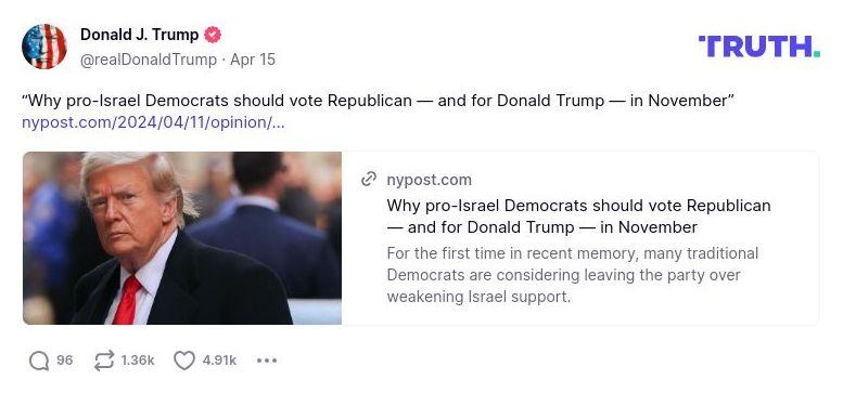 Post preview from Donald Trump