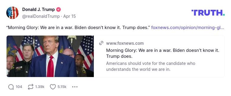 Post image from Donald Trump