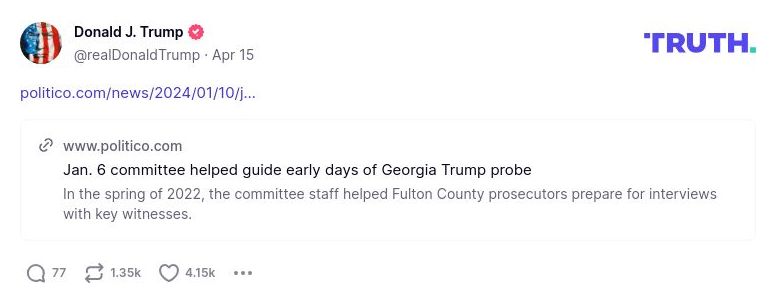 Post image from Donald Trump