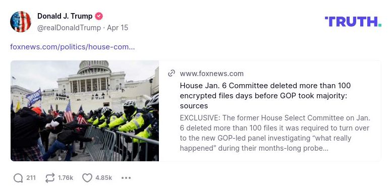 Post image from Donald Trump