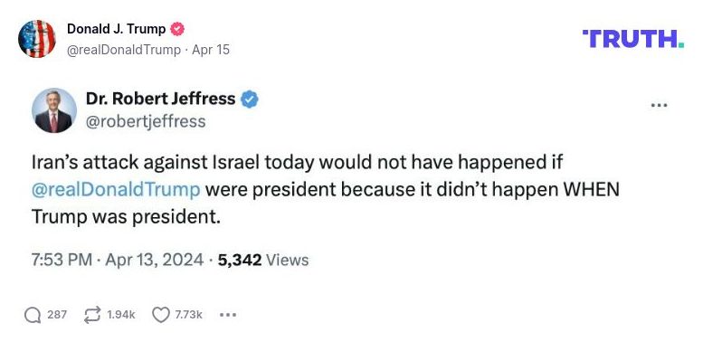 Post image from Donald Trump