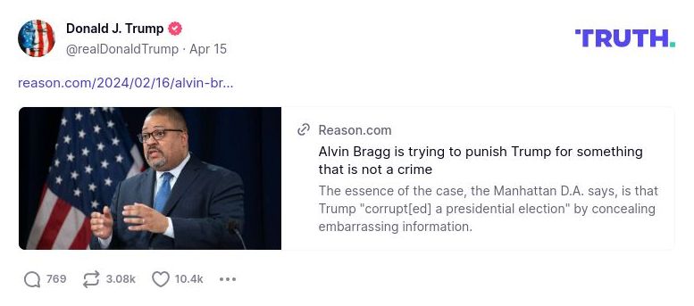 Post image from Donald Trump