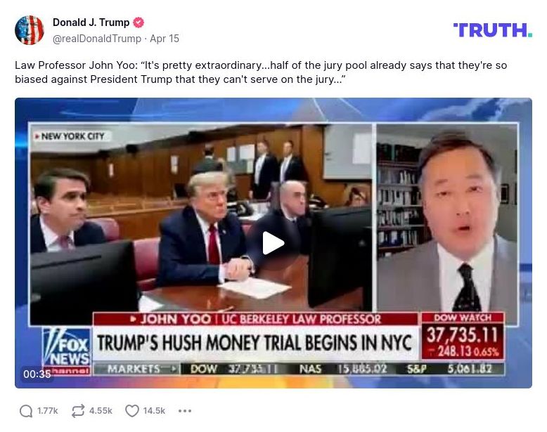 Post image from Donald Trump