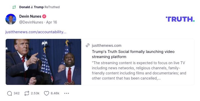 Post image from Donald Trump