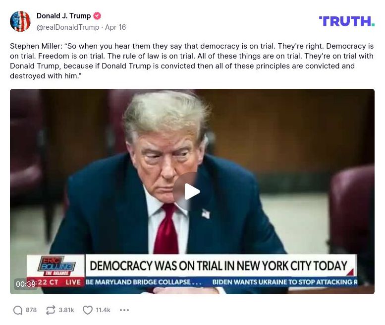 Post image from Donald Trump