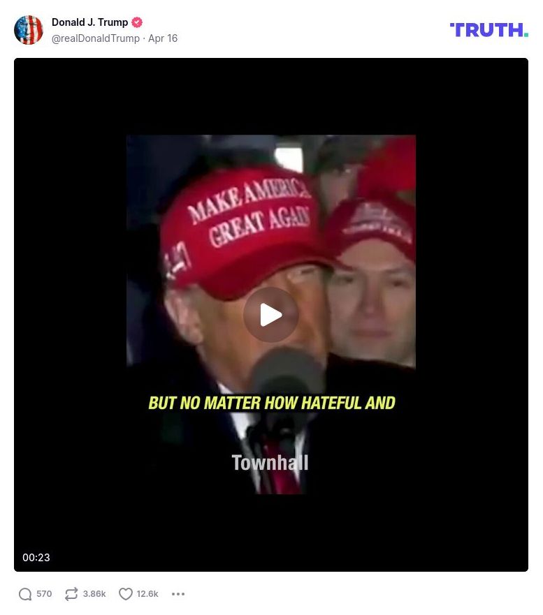 Post image from Donald Trump