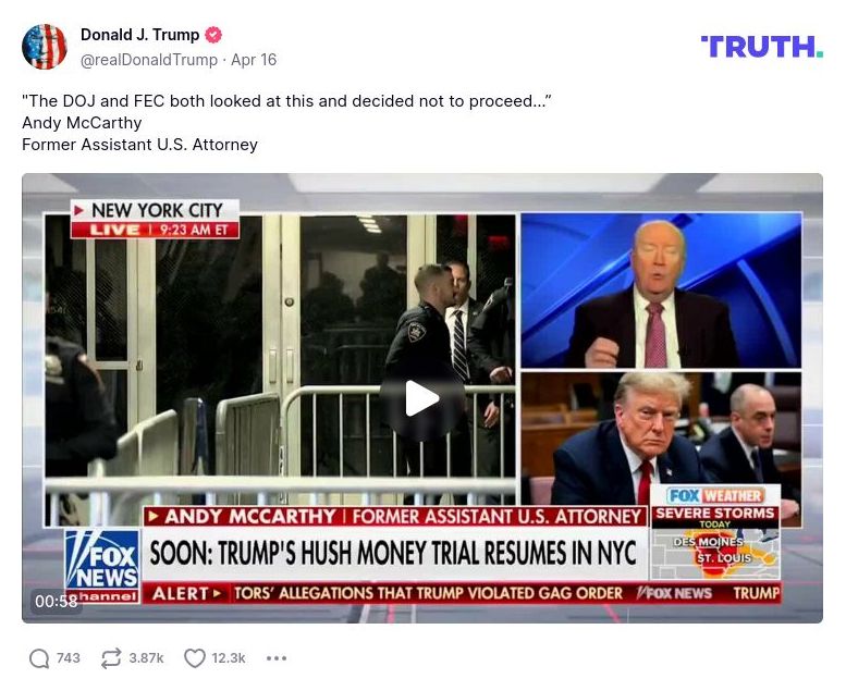 Post image from Donald Trump