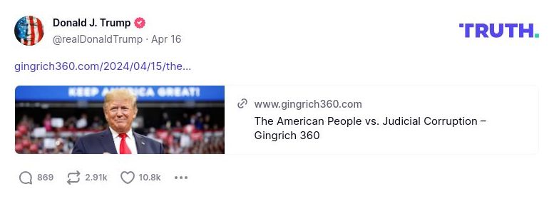 Post image from Donald Trump