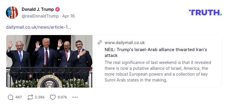 Post preview from Donald Trump