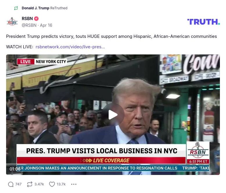 Post image from Donald Trump