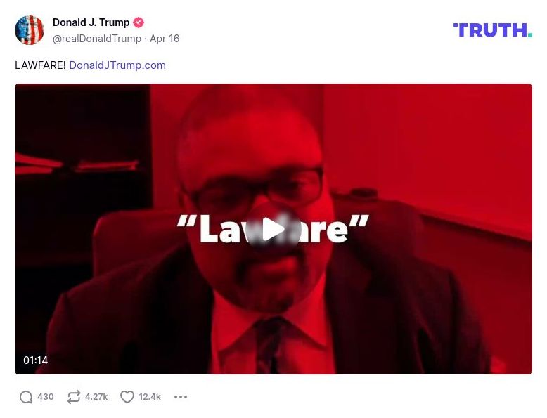 Post image from Donald Trump