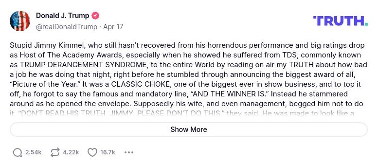 Post image from Donald Trump