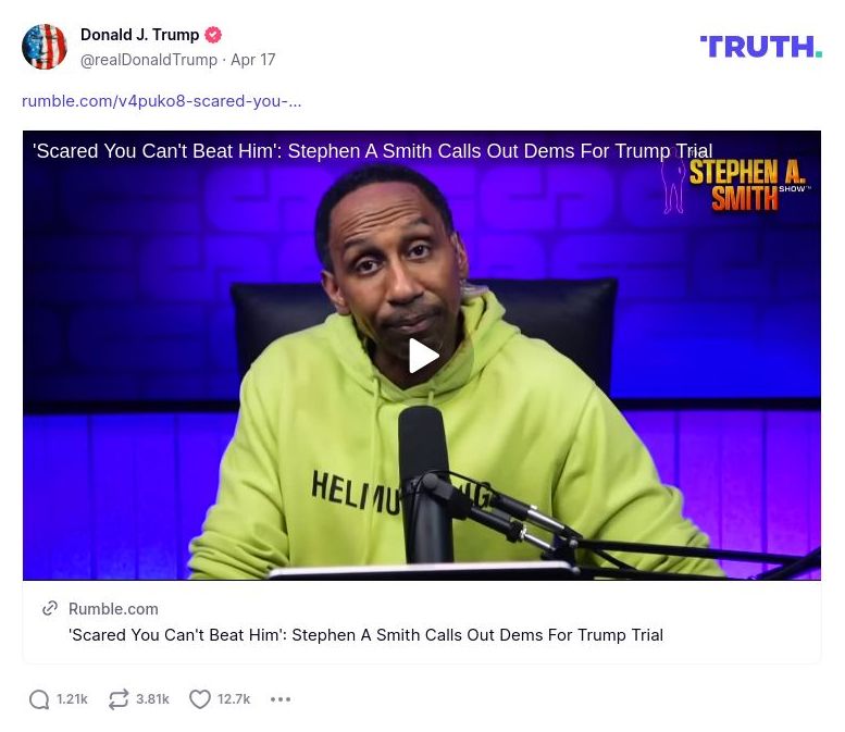 Post image from Donald Trump