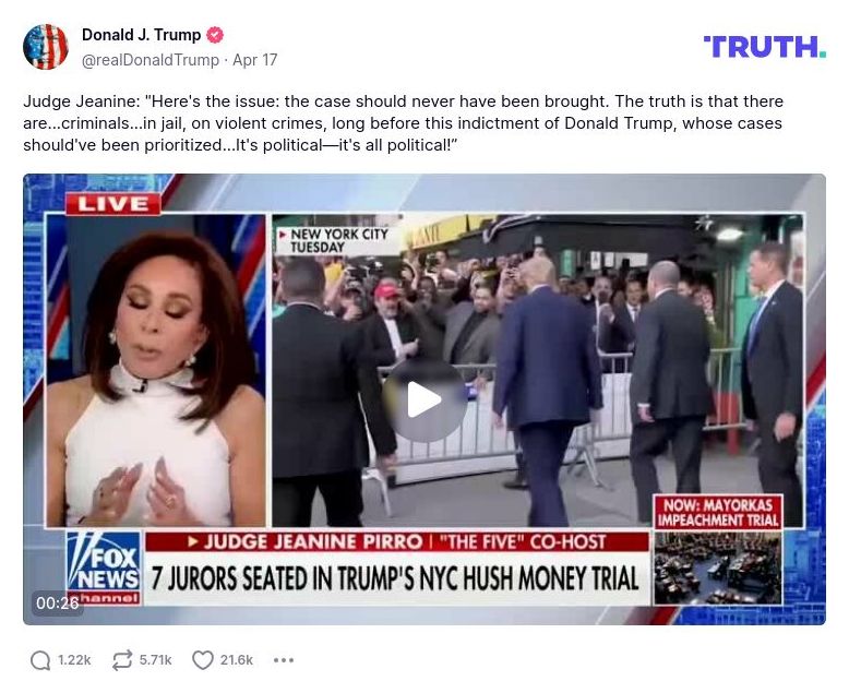 Post image from Donald Trump