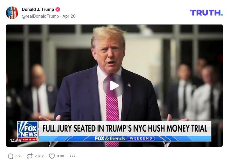 Post image from Donald Trump