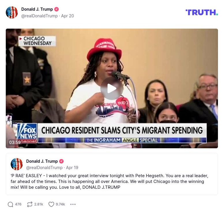 Post image from Donald Trump