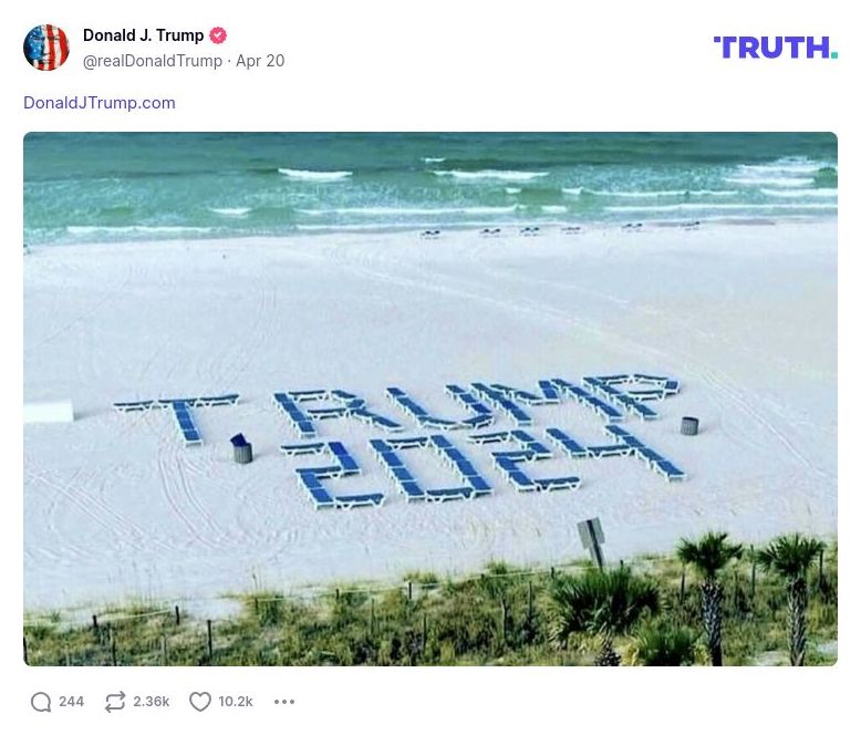 Post image from Donald Trump