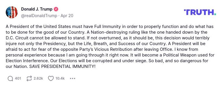 Post image from Donald Trump