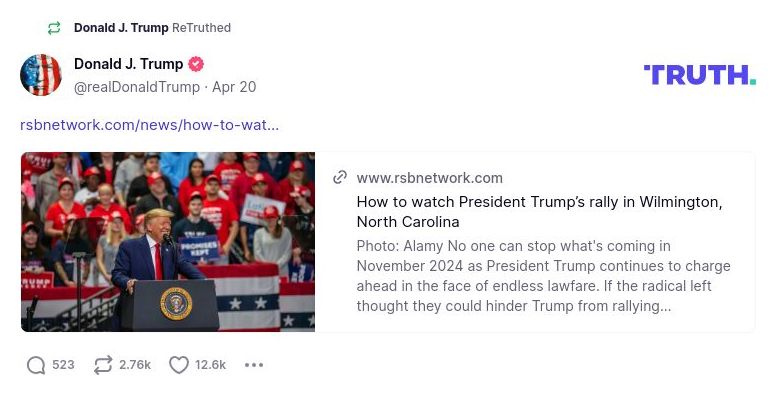 Post image from Donald Trump