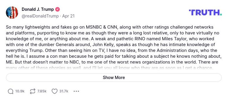 Post preview from Donald Trump