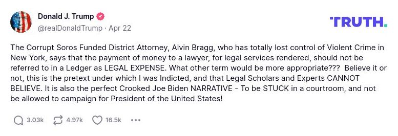 Post image from Donald Trump