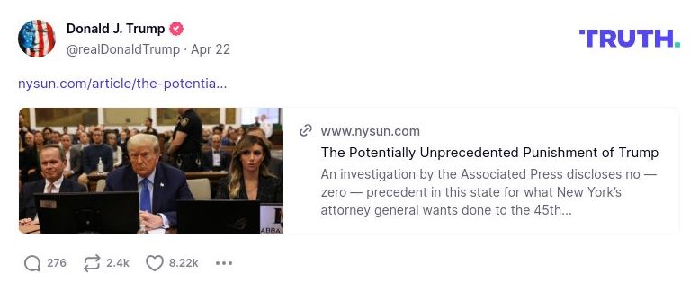 Post image from Donald Trump