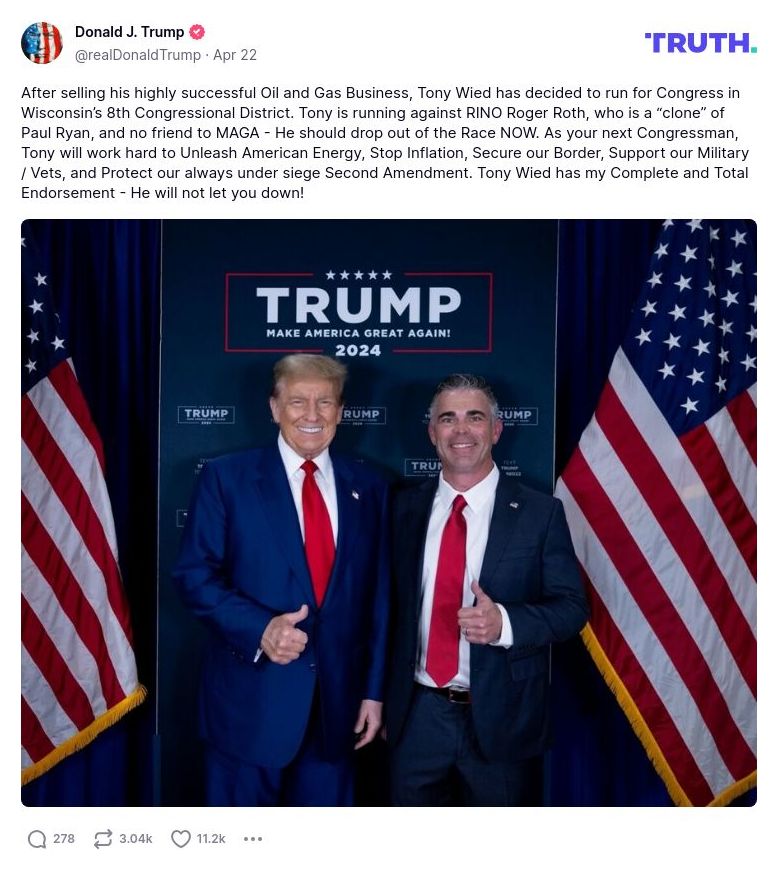 Post preview from Donald Trump