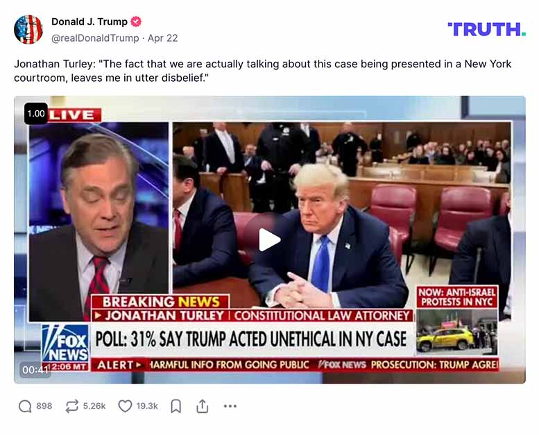 Post image from Donald Trump