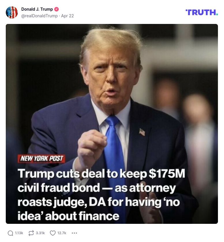 Post image from Donald Trump