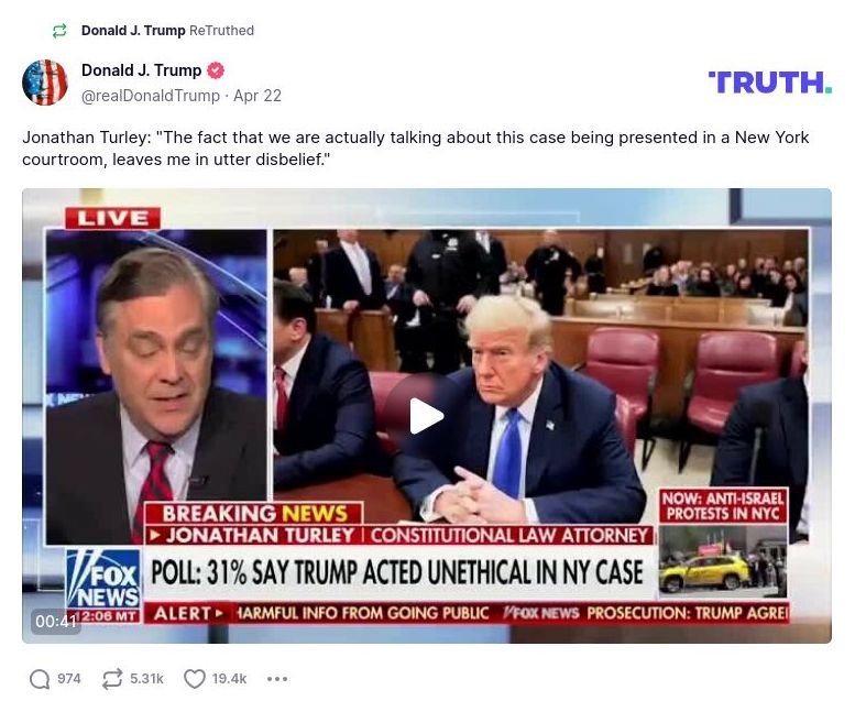 Post image from Donald Trump