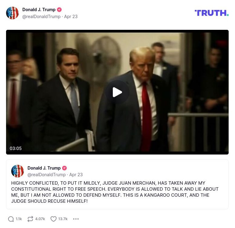 Post image from Donald Trump