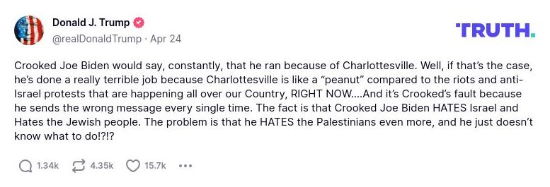 Post preview from Donald Trump