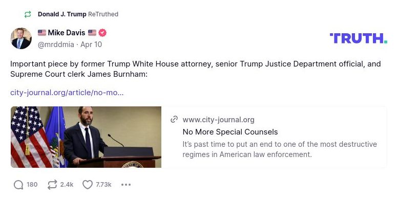 Post image from Donald Trump