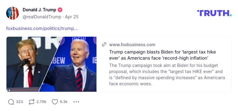 Post image from Donald Trump