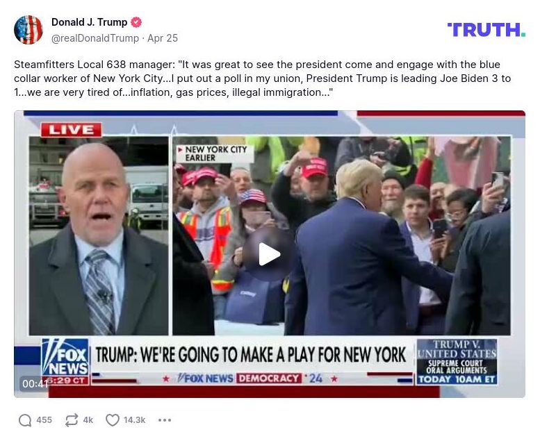 Post preview from Donald Trump