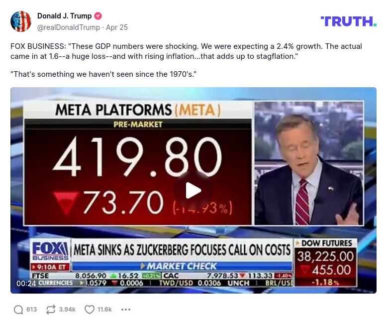 Post preview from Donald Trump