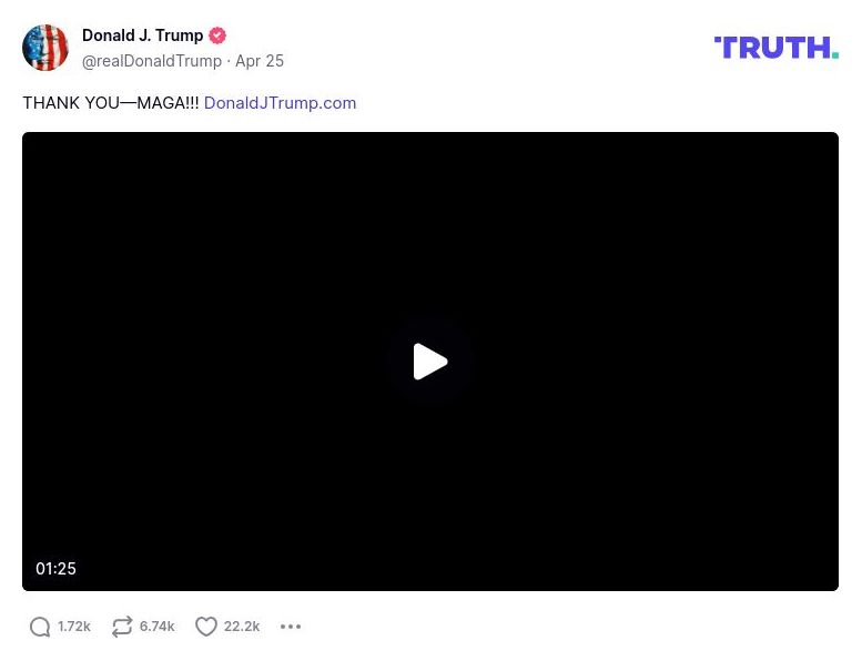 Post image from Donald Trump