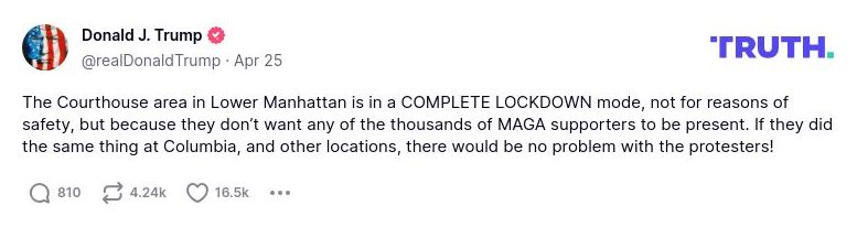 Post image from Donald Trump