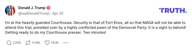 Post image from Donald Trump