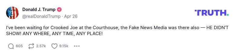 Post image from Donald Trump