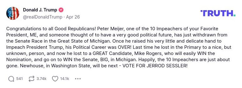 Post image from Donald Trump