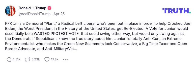 Post image from Donald Trump