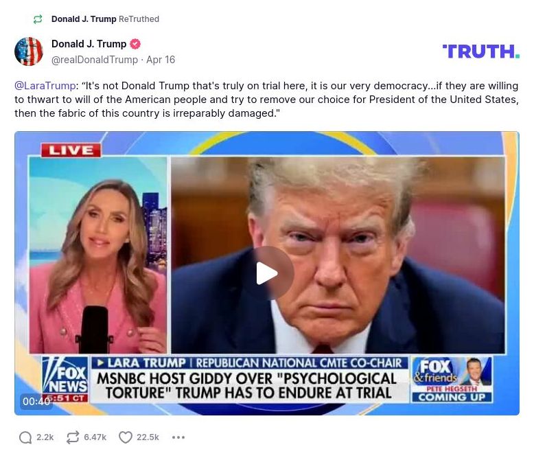 Post image from Donald Trump