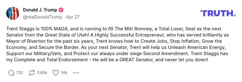 Post preview from Donald Trump